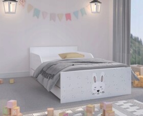 DumDekorace Roztomilá dětská postel se zajíčkem 160 x 80 cm