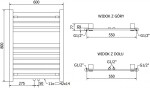 MEXEN - Uran otopný žebřík/radiátor 800 x 600 mm, 420 W, antracit W105-0800-600-00-66