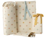 Maileg Papírový sáček Multi Dots 30,5 cm – set 5 ks, krémová barva, papír