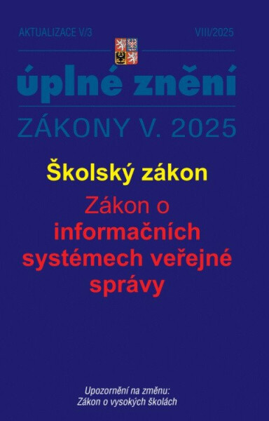 Aktualizace V/3 2025 Školský zákon