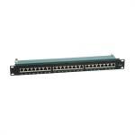 Intellinet 24-Port Cat6a Patchpanel geschirmt 1HE Kabeleinführung 90° abgewinkelt schwarz 24 portů patch panel 483 mm (1