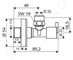 SCHELL - Pint Rohový regulační ventil, chrom 053900699