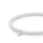 Perlový náramek Agnes - pravé perly, stříbro 925/1000, 17 cm Bílá