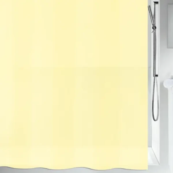 Spirella BIO žlutá / Sprchový závěs / 180 x 200 cm / PEVA / průsvitný