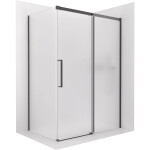 CERANO - Sprchový kout Lantono - pravá - 8 mm - Soft-Close - černá matná, mléčné sklo - 170x70 - posuvný CER-665512