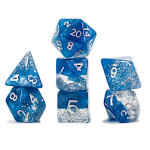 Sada kostek Gate Keeper Games Halfsies Dice - Glitter Blue 7-Dice Set