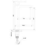 INVENA - Umyvadlová baterie vysoká SIROS černá BU-90-W04-A