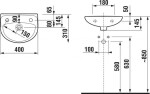 JIKA - Lyra plus Umývátko 40x31 cm, s přepadem, s otvorem pro baterii vpravo, bílá H8153810001061