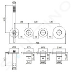 PAFFONI - Modular Box Termostatická baterie pod omítku, pro 2 spotřebiče, matná bílá MDE000BO