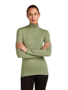 Dámské merino tričko s dlouhým rukávem ICEBREAKER Wmns 260 Tech LS Half Zip, Lichen velikost: XS