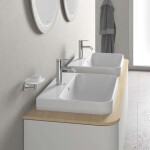 DURAVIT - Happy D.2 Plus Umyvadlo na desku, 60x46 cm, s přepadem, s otvorem pro baterii, WonderGliss, bílá 23606000001