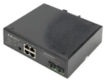 DIGITUS 4-Port PoE černá / Switch / Industriální / Nespravovaný / Gigabit / PoE 120W / 2x SFP (DN-651109)