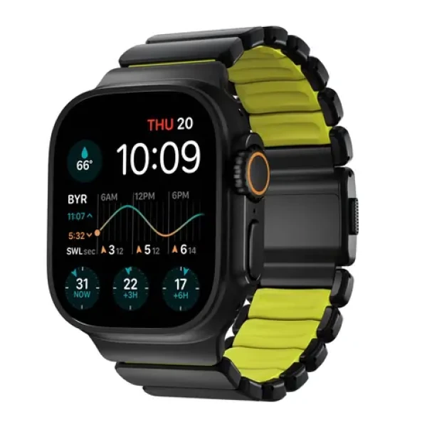 Nomad Stratos Band FKN řemínek pro Apple Watch 49mm/Ultra černá/zelená (NM011130858)