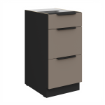 Spodní skříňka Aria 40 D 3S BB - Premium Box Barva korpusu: Černá, Barva dvířek: GR - Graphite AFM