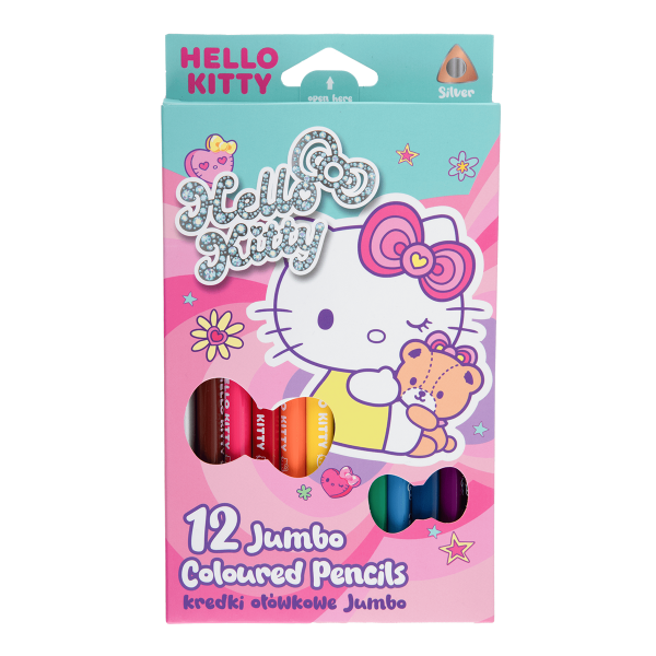 Colorino pastelky trojhranné JUMBO, Hello Kitty, 12 barev