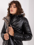 Černá dlouhá zimní bunda bez kapuce