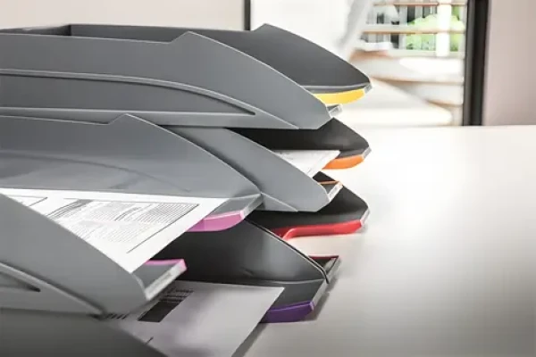 Durable Varicolor antracitová / Odkladač na dokumenty / C4 / 5 přihrádek / plast (770557)