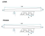 REA - Spádová lišta levá,120cm zlatá kartáčovaná REA-K3206