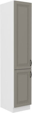Vysoká potravinová skříňka Stilo 40 DK-210 2F Barva korpusu: Bílá, Barva dvířek: Clay Grey
