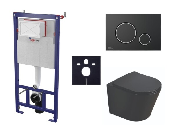 Cenově zvýhodněný závěsný WC set SAT do lehkých stěn / předstěnová montáž + WC SAT Infinitio SIKOSSINB78K SIKOSSINB78K