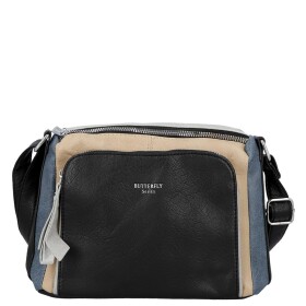 Trendy dámská koženková crossbody kabelka Vanda, černo-béžová