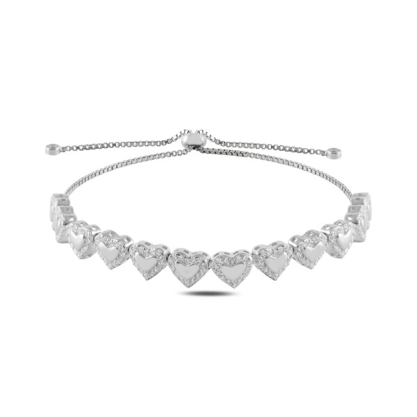 LUNICA Stříbrný náramek srdíčka 0058 0457