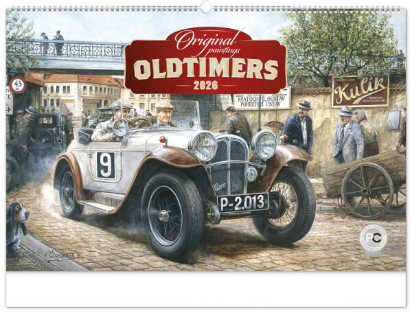 Nástěnný kalendář 2026 NOTIQUE - Oldtimers – Václav Zapadlík, 64 x 42 cm