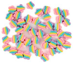 Korálky polymerové 10mm, 48ks - duhové kytičky