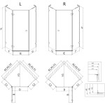 MEXEN/S - Lunar L sprchový kout pětiboký křídlový pravá 90 x 80, transparent, bílá 831L-090P-080L-20-00-P