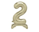 Balónek fóliový číslo 2 zlaté stojící 70 cm Balónek fóliový číslo 2 zlaté stojící 70 cm