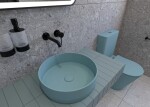 Umyvadlo na desku SAT Infinitio 39x39 cm zelená mat bez otvoru pro baterii SATINF3939LGEM SATINF3939LGEM