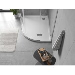 MEXEN - Flow Sprchová vanička čtvrtkruh asymetrická slim levá 100 x 90, bílá lesk 46Q109010L