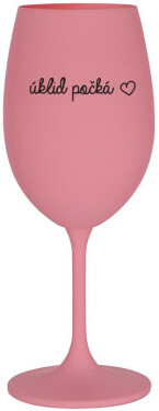 ÚKLID POČKÁ růžová sklenice na víno 350 ml