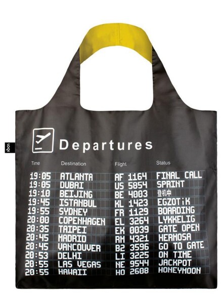 Skládací nákupní taška LOQI AIRPORT Arrivals
