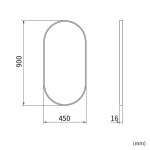 Erga Oval, oválné zrcadlo 45x90cm, zlatý rám, ERG-V01-OVAL-4590-GD