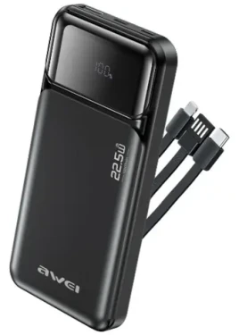 Awei PA-91 černá / Powerbanka / 10000 mAh / 22,5W PD / 2x USB-C (PA-91)