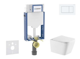 GEBERIT - Kombifix Set předstěnové instalace, klozetu Arkas I a sedátka softclose, tlačítko Sigma20, bílá/bílá mat SANI15CA3169