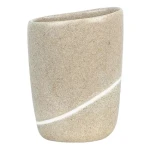 Spirella ETNA kelímek na kartáčky béžový / polyresin / kamenný vzhled (7610583143457)