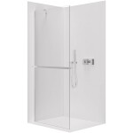 CERANO Sprchová zástěna Walk-in Onyx Y L/P - 8 mm + polička/držák na ručníky - chrom, transparentní sklo - 150x200 cm