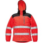 CRV Cerva Bunda KNOXFIELD červená Hi-Vis WINTER pánská reflexní zimní s odnímatelnou kapucí 3XL červená