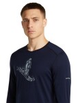 ICEBREAKER Mens Merino 200 Oasis LS Crewe SkiingYeti, Midnight Navy velikost: L