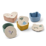 LIEWOOD Svačinový box Toto Tamtam / Sandy – set 4 ks, béžová barva, plast