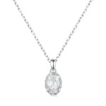 Stříbrný dvojitý náhrdelník Cristy 1 ct MOISSANITE + CERTIFIKÁT, Stříbrná 40 cm + 5 cm (prodloužení) certifikát GRA, hadřík na čištění stříbra, dárková krabička