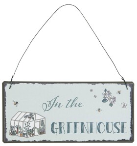Ib Laursen Plechová cedulka Greenhouse, modrá barva, kov