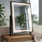 REA - Zrcadlo LED LUMI Black 30x40cm HOM-01805