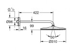 GROHE - Rainshower Hlavová sprcha 310 Mono 9,5 l/min, 1 proud, sprchové rameno 42 cm, chrom 26558000