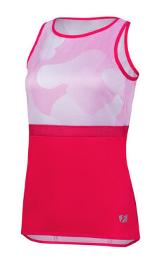 Dámský cyklistický dres SUMMER, bílá/růžová (elastický materiál, velikost XXL)