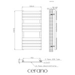 CERANO - Koupelnový elektrický radiátorový set Claude - 300W - černá matná - 1000x500 mm CER-081474