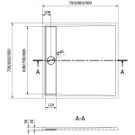 MEXEN - Amon čtvercová sprchová vanička SMC 90 x 90, šedá 4F619090