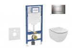 GEBERIT - Duofix Set předstěnové instalace, klozetu Tesi a sedátka, tlačítko Sigma30, chrom SANI11CD1121